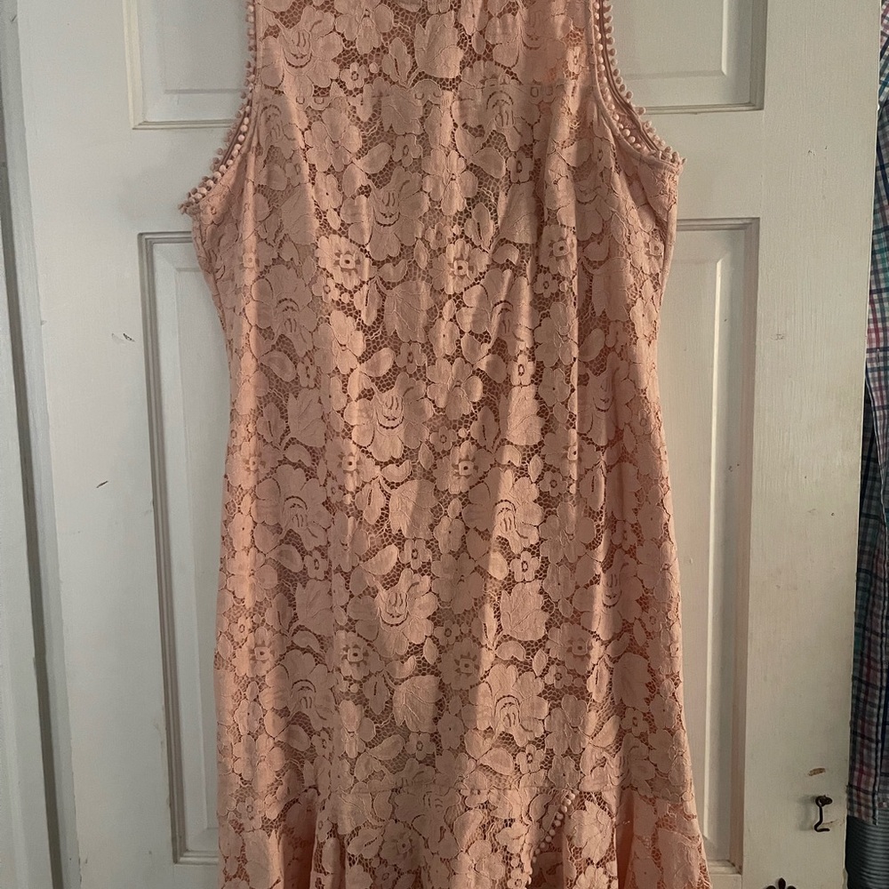 Vince Camuto Size 18 Women’s Floral Lace Sheath Dress Pink Cocktail Formal